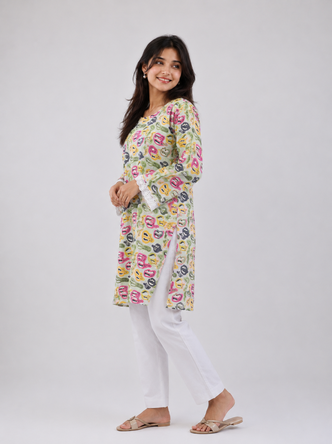 Abstract Print Cotton Kurti