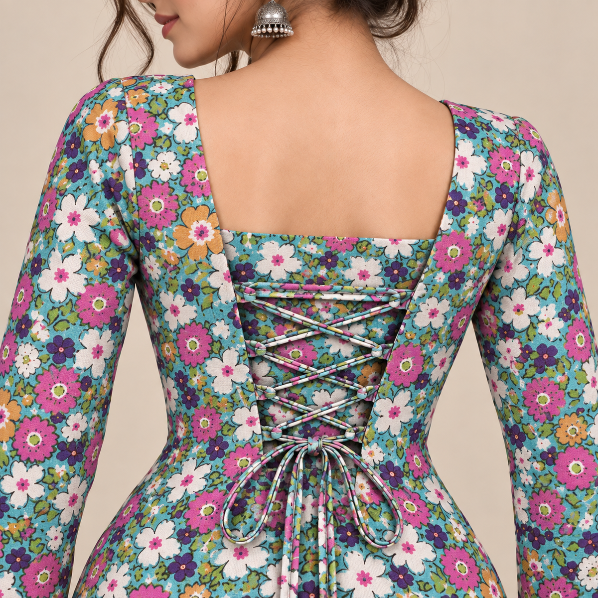 Floral Bloom- Corset Back Kurti