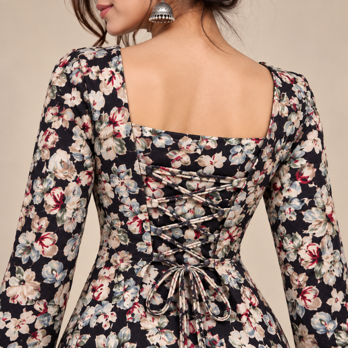 Midnight Floral- Corset Back Kurti