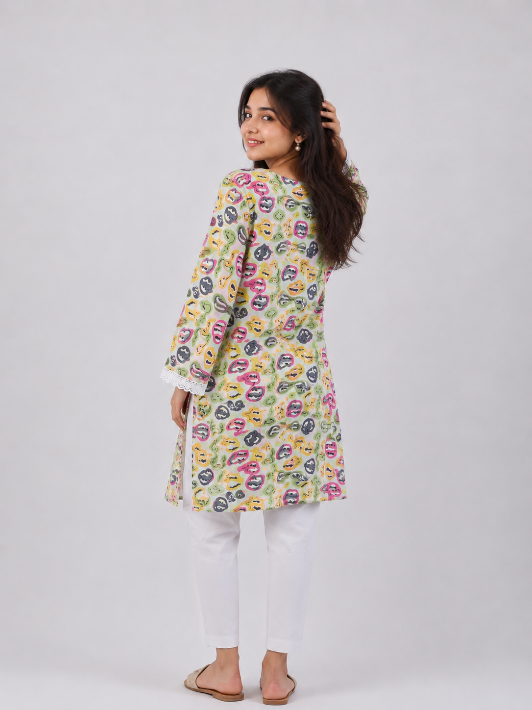 Abstract Print Cotton Kurti