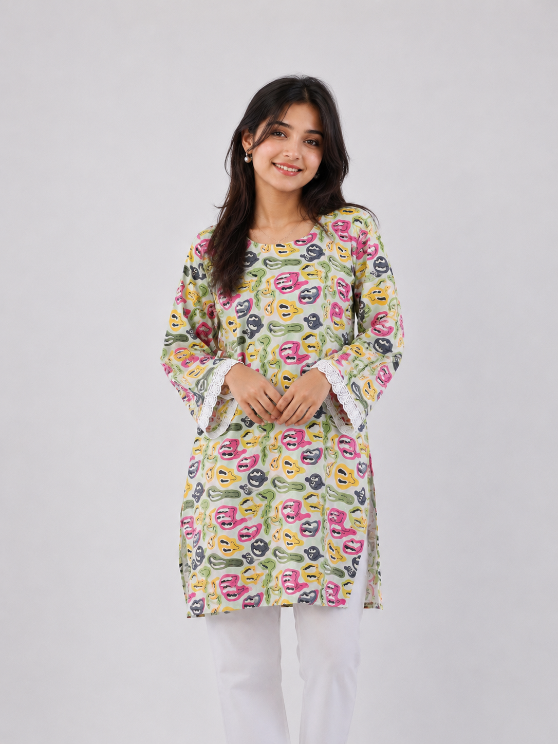 Abstract Print Cotton Kurti