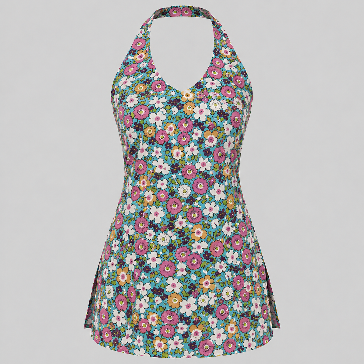 Floral Bloom- Halter Neck Kurti