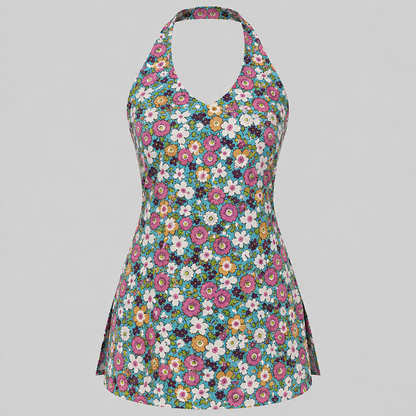 Floral Bloom- Halter Neck Kurti