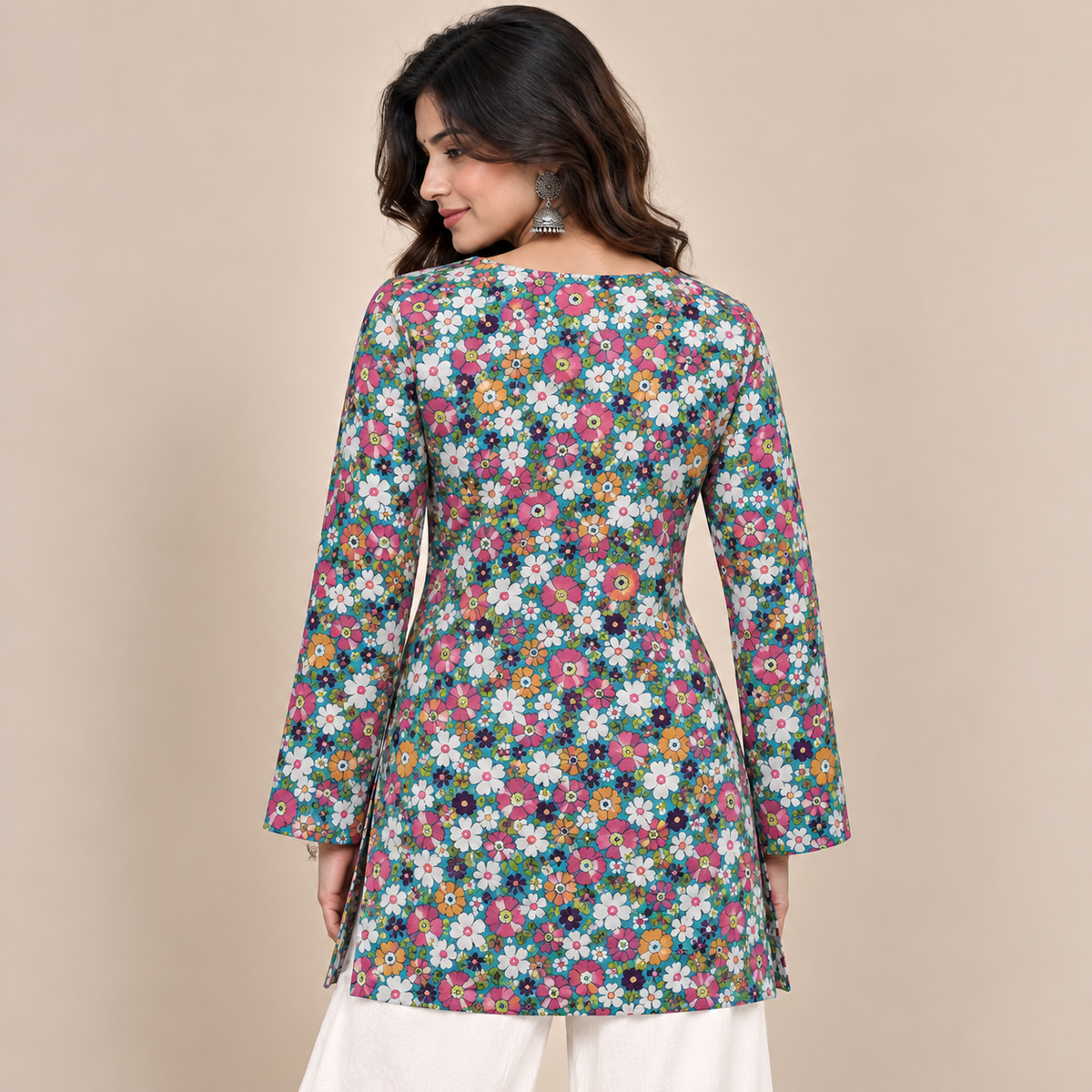 Floral Bloom- Square Neck Kurti