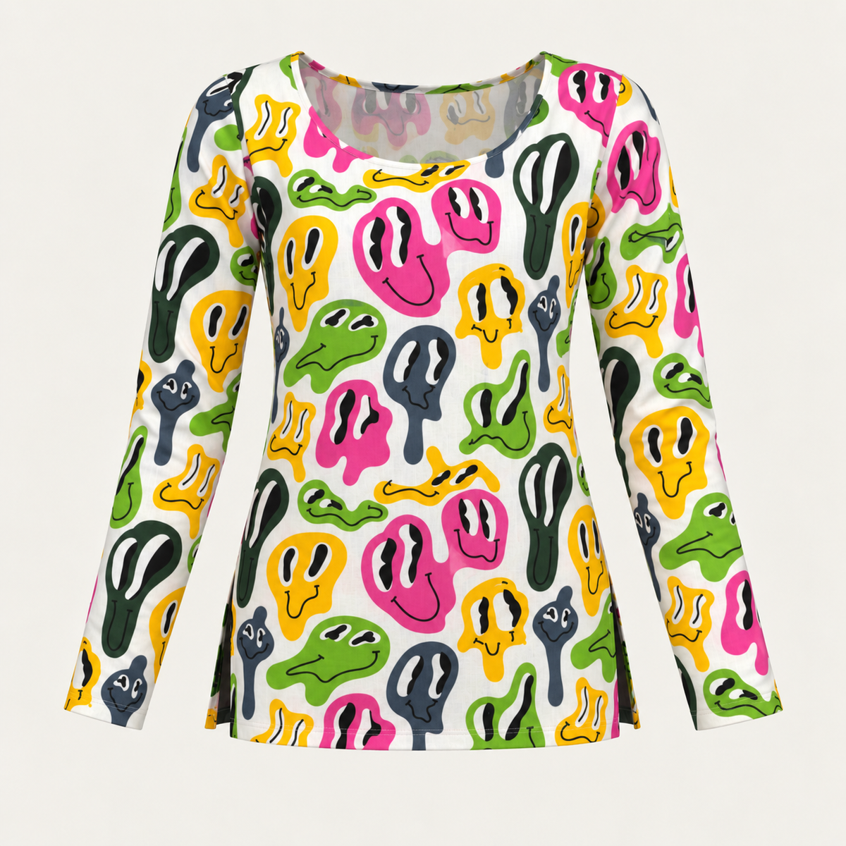 Pop Art Faces- Boat Neck Kurti