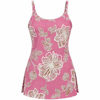 Rose Petal Floral- Sleeveless Kurti