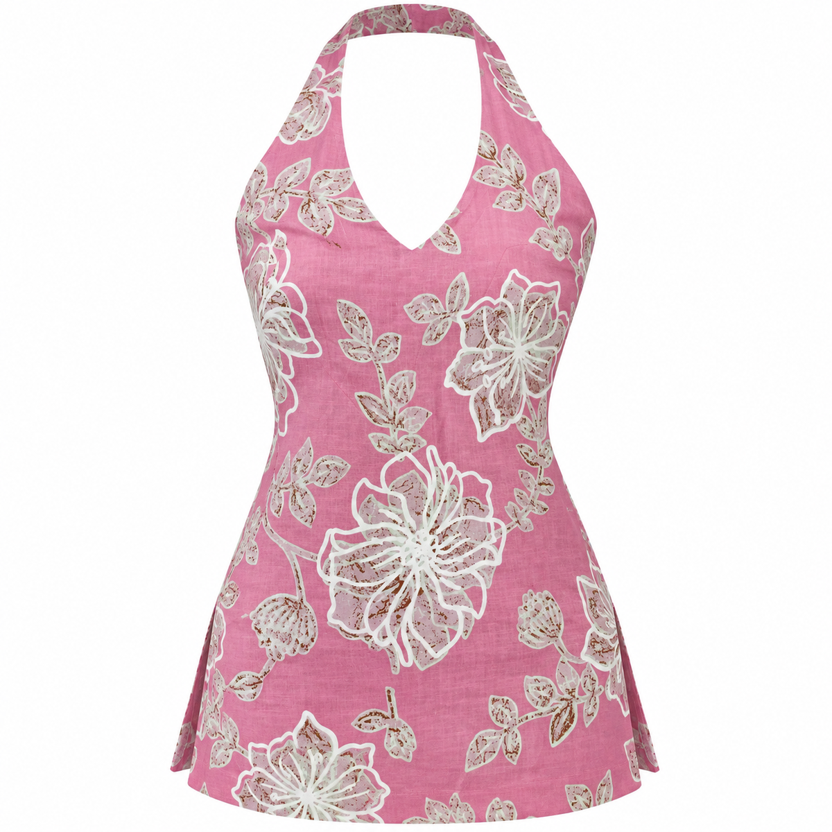 Rose Petal Floral- Halter Neck Kurti