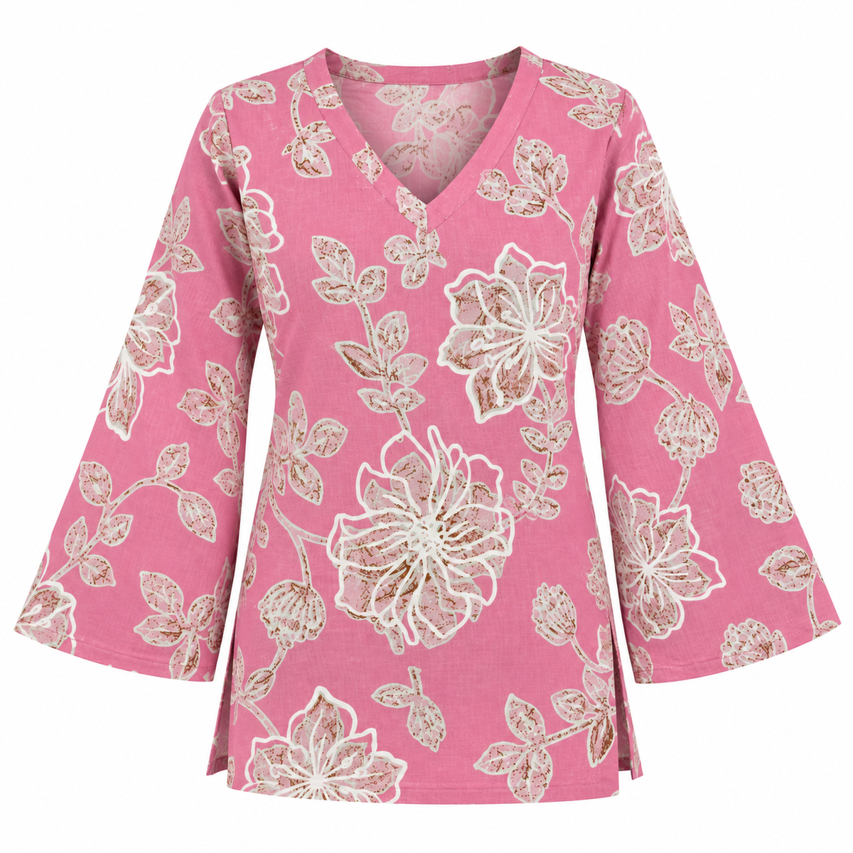 Rose Petal Floral- Bell Sleeve Kurti