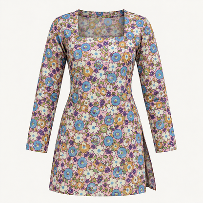 Spring Bloom- Square Neck Kurti