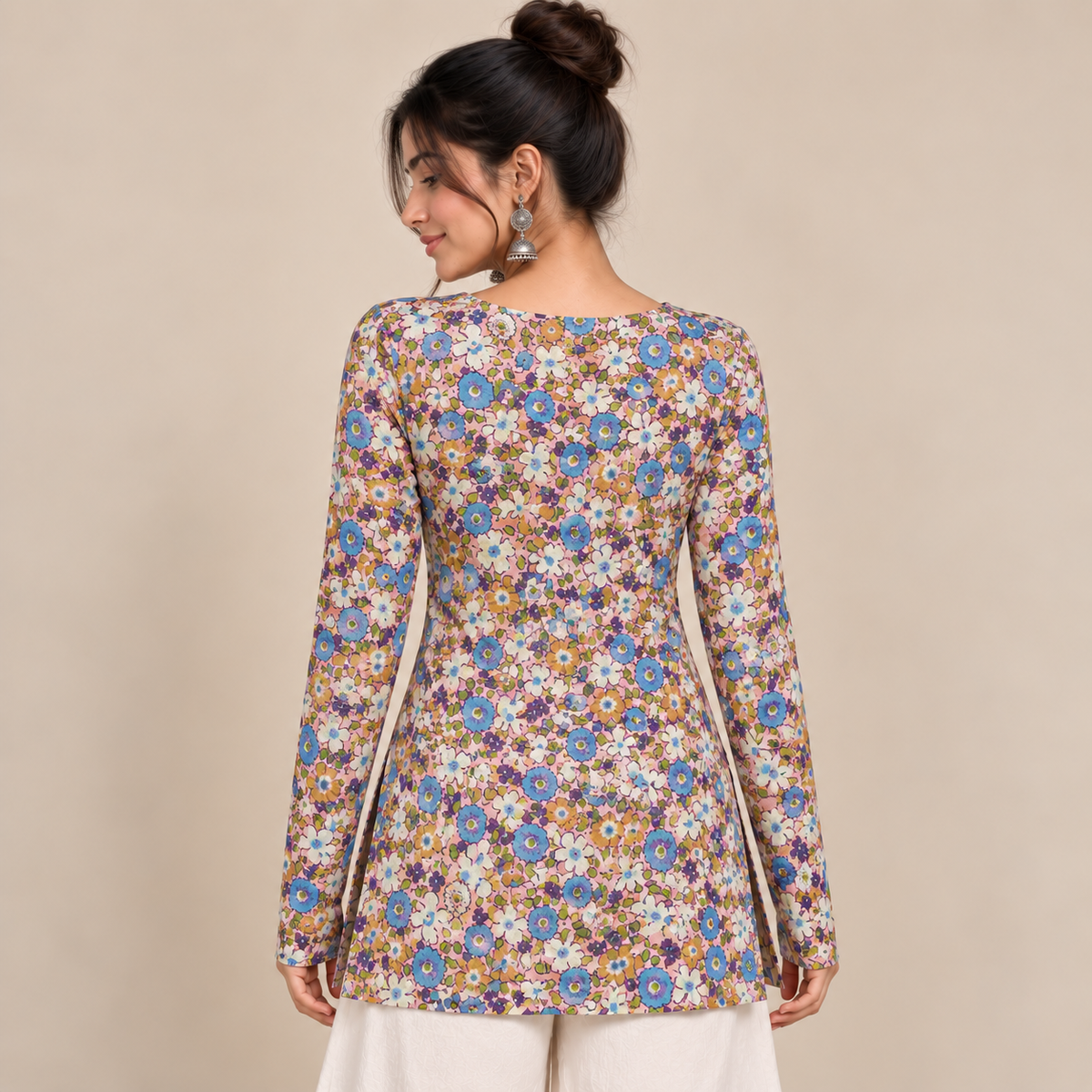 Spring Bloom- Straight Sleeve Kurti