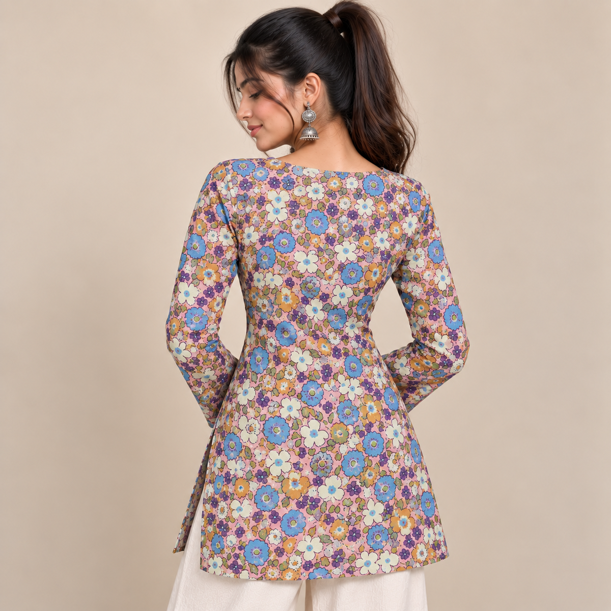 Spring Bloom- Square Neck Kurti