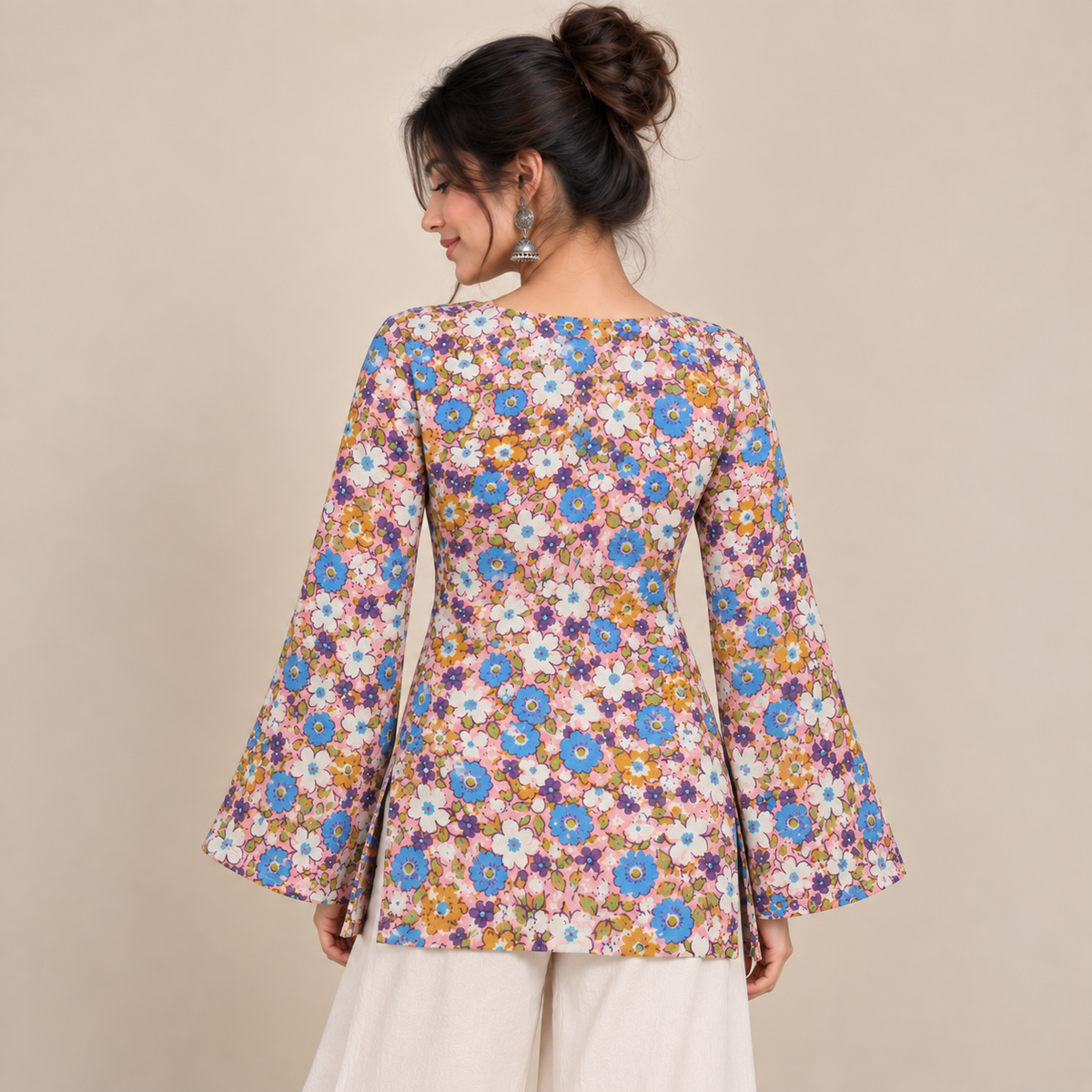 Spring Bloom- Bell Sleeve Kurti