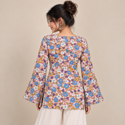 Spring Bloom- Bell Sleeve Kurti