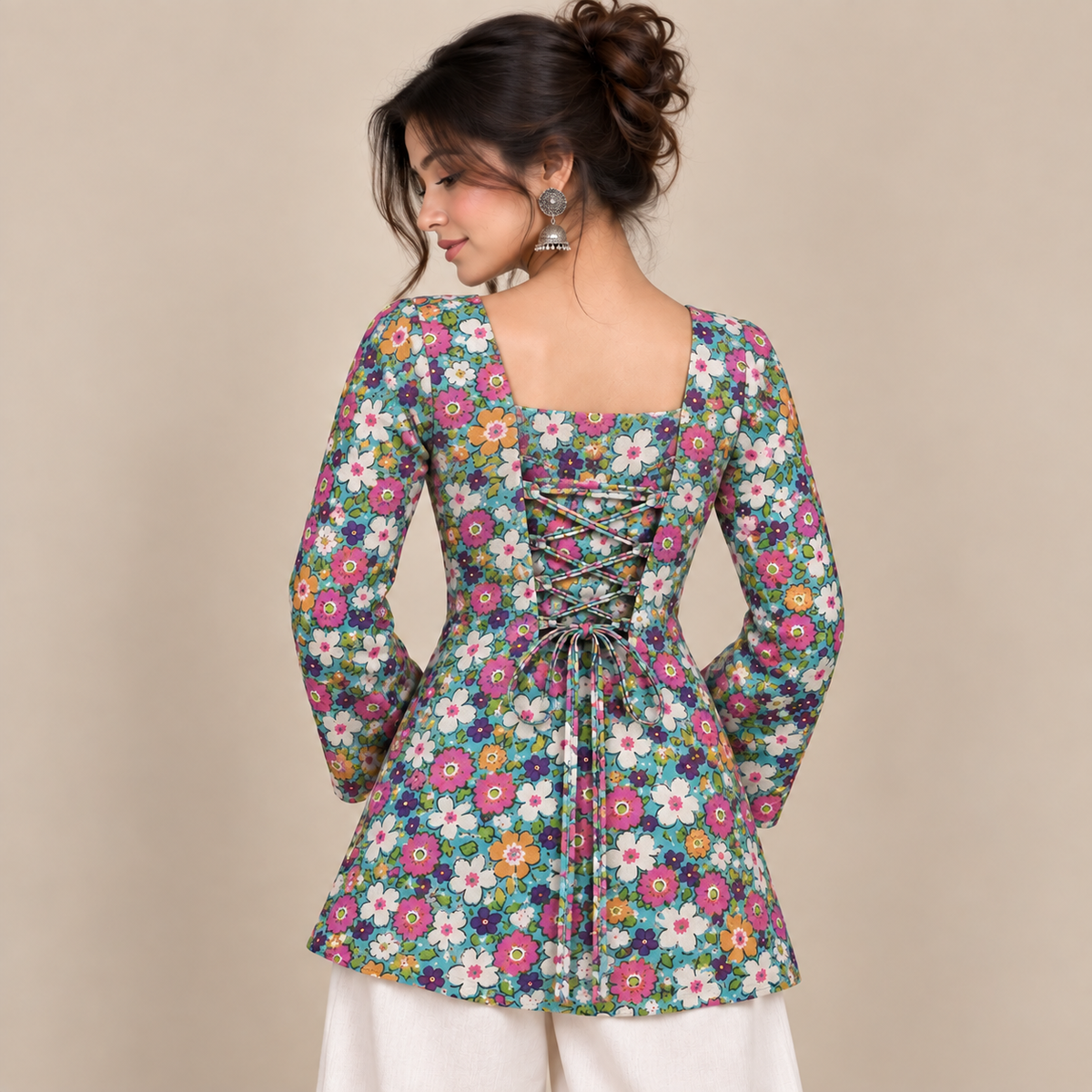 Floral Bloom- Corset Back Kurti