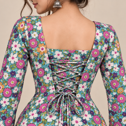 Floral Bloom- Corset Back Kurti
