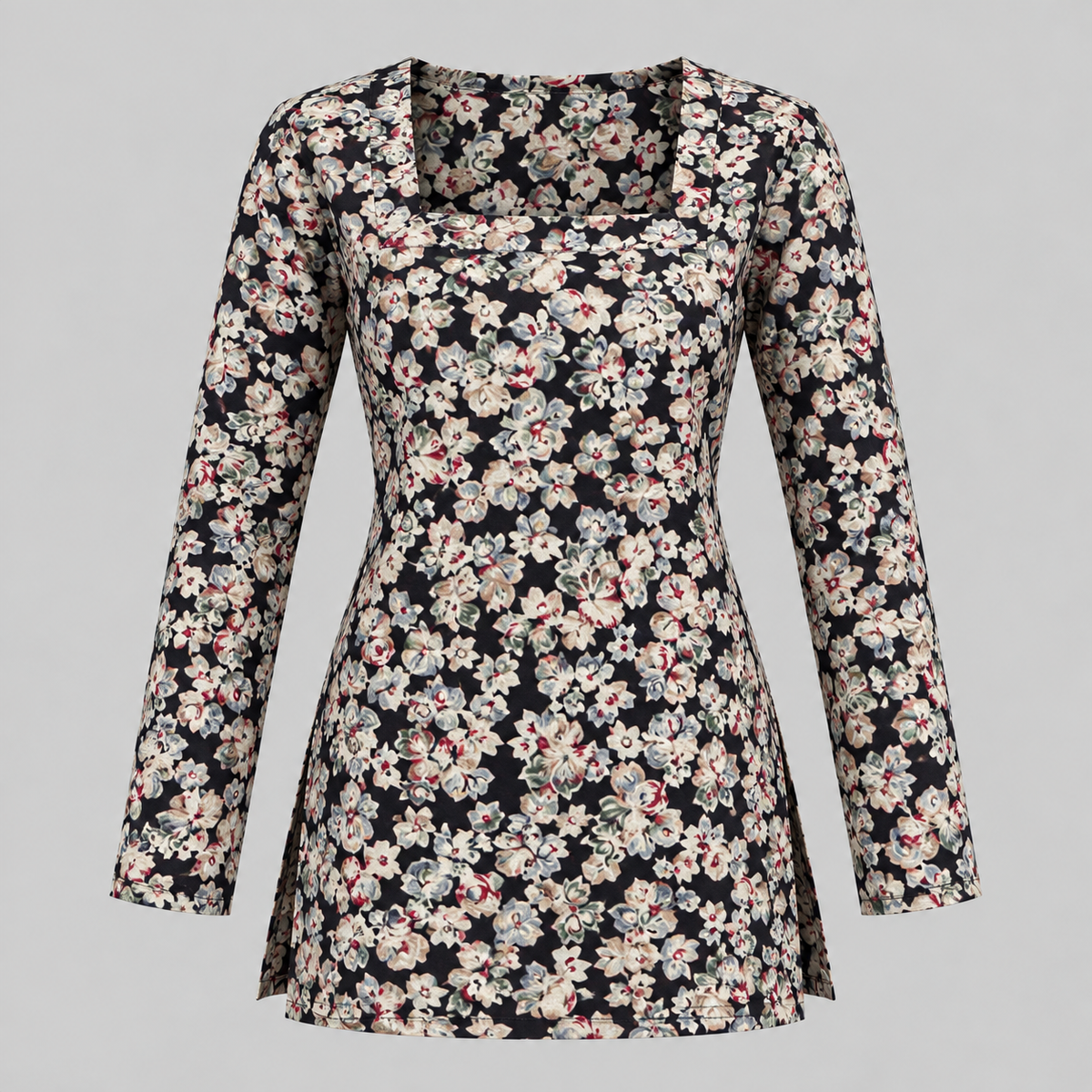 Midnight Floral- Square Neck Kurti
