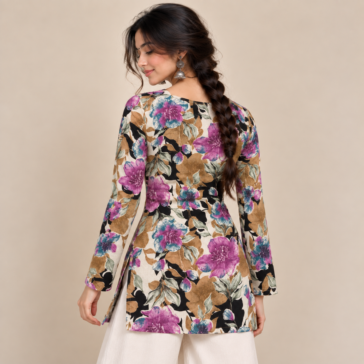 Aurelia Botanique- Boat Neck Kurti