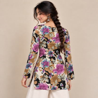 Aurelia Botanique- Boat Neck Kurti