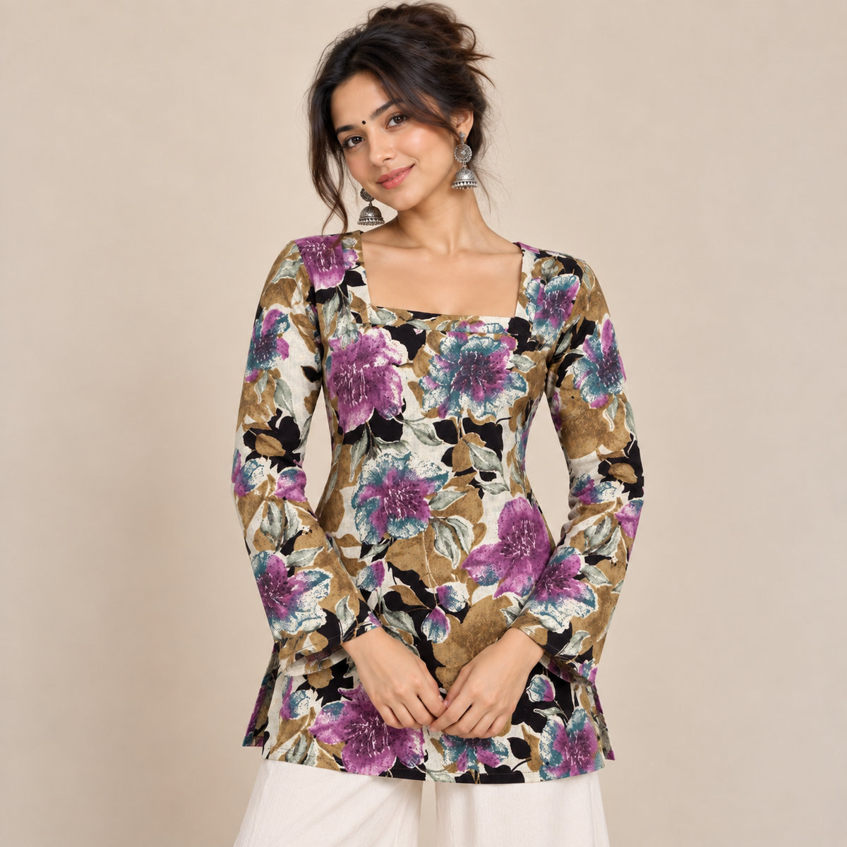 Aurelia Botanique- Square Neck Kurti