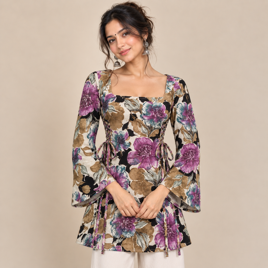 Aurelia Botanique- Side Corset Kurti