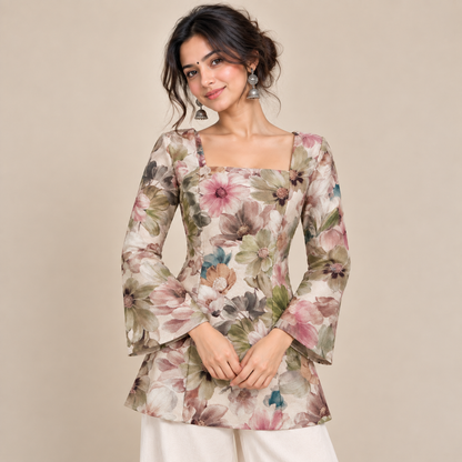Patel Floral- Corset Back Kurti
