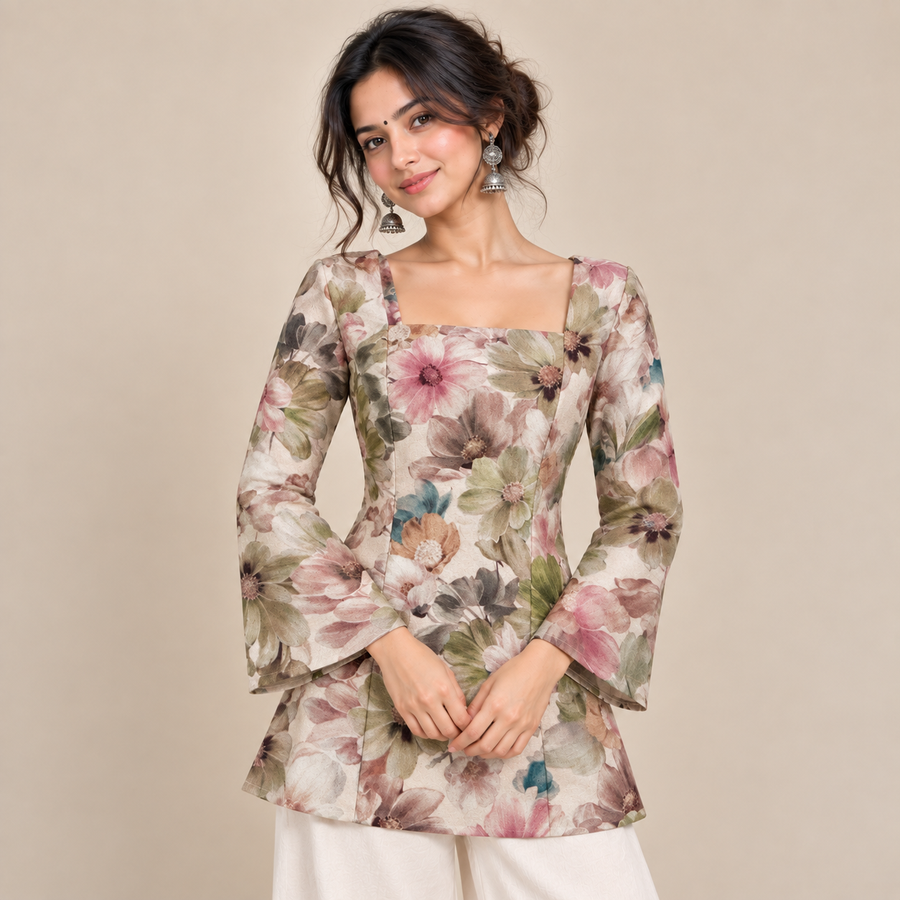 Patel Floral- Corset Back Kurti