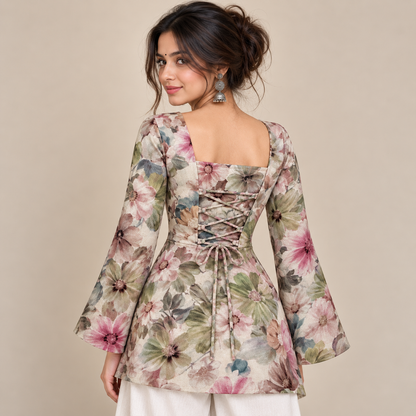 Patel Floral- Corset Back Kurti