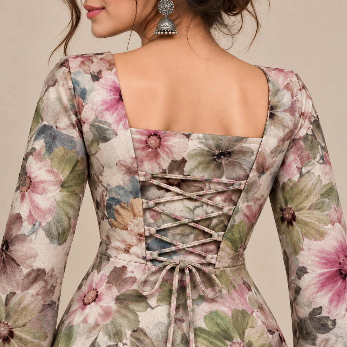 Patel Floral- Corset Back Kurti