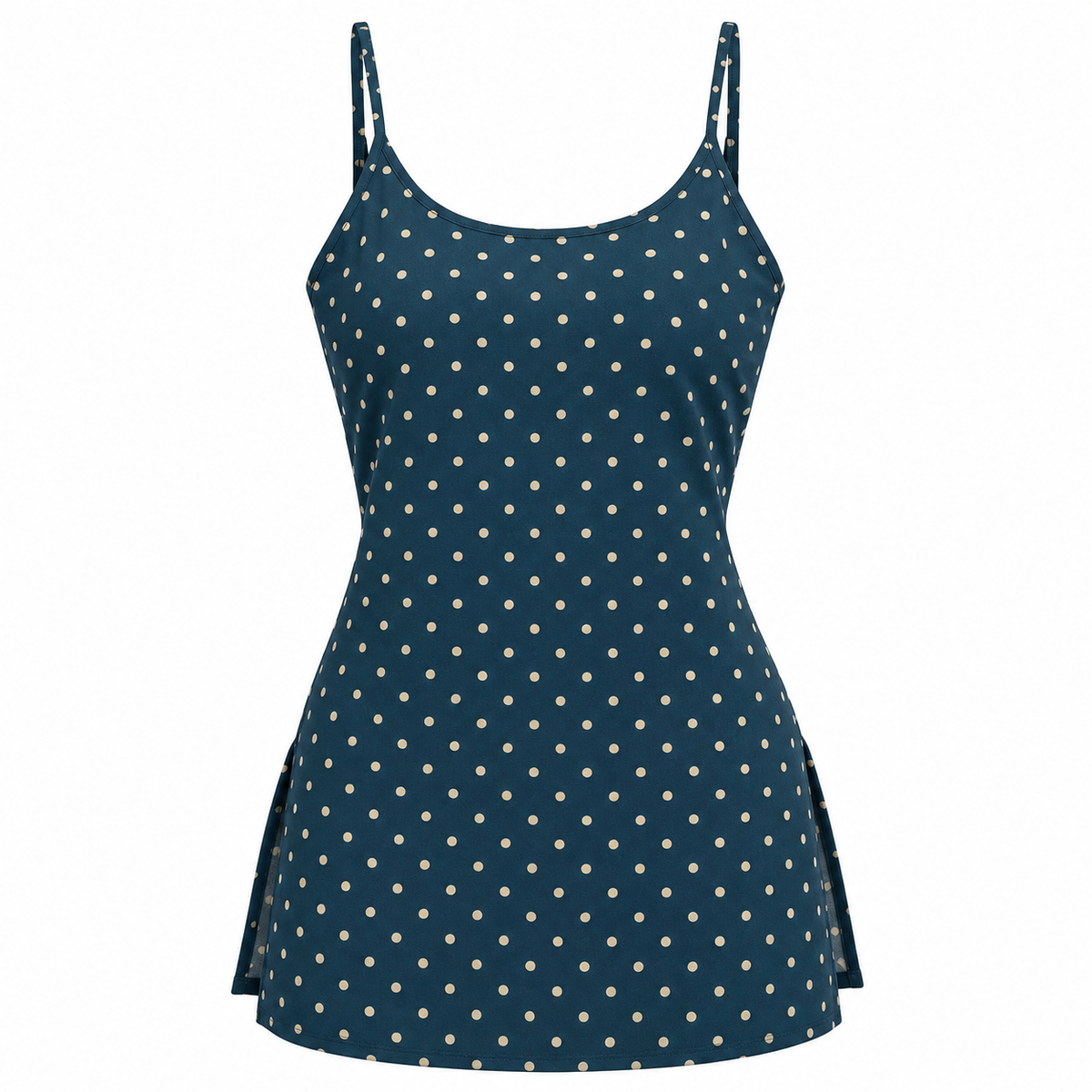 Polka Dot Teal- Sleeveless Kurti